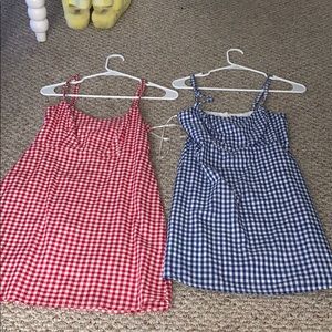 Matching checkered dresses